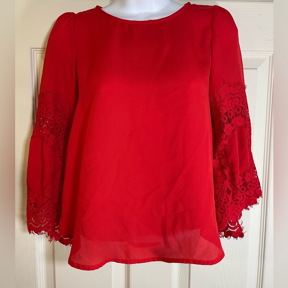 GB‎ Girls Red Lace Sleeve Blouse